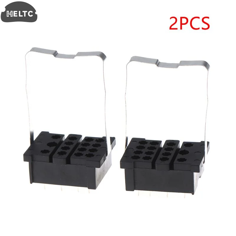 2PCS Black PCB Mount Relay Socket Base PT08-0 PT14-02 PY14-02 8-Pin 14-Pin Solder Type Relay Holder For Intermediate Relays