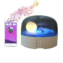 Moon Night light Music Wireless Speaker Lamp Type-C Rechargeable Brightness Adjustable  2 Mode ldeal Bedroom Mood light and Gift