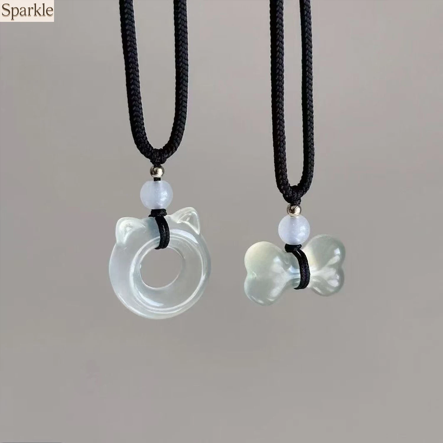 Cute Cat Dog Bone Pendant Necklace Exquisite Couple Jewelry Gift for Girlfriend Or Bestie - Fashionable Accessory for Lovers