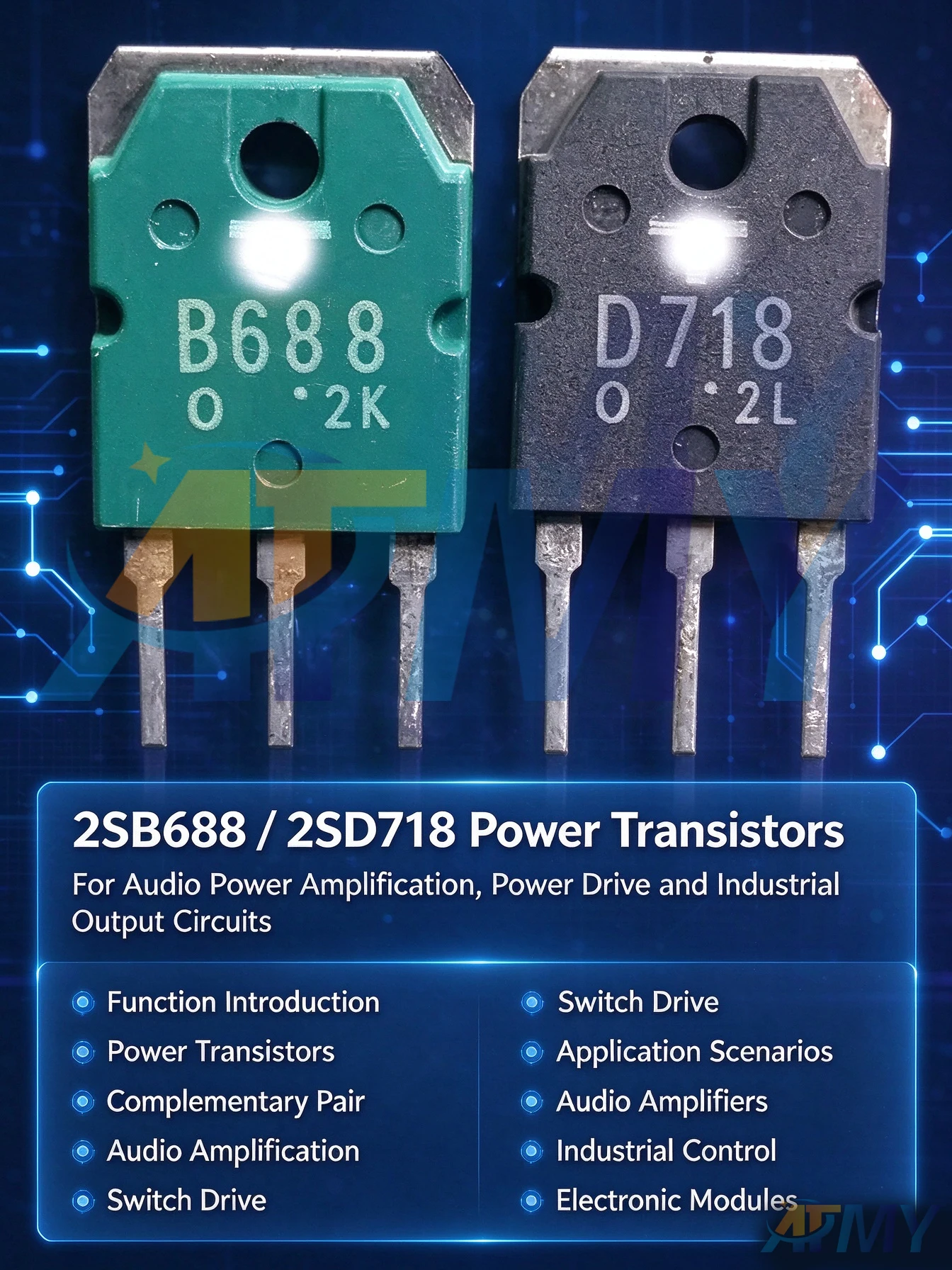 2piece 2SB688 2SD718 B688 D718 High-power audio amplifier tube