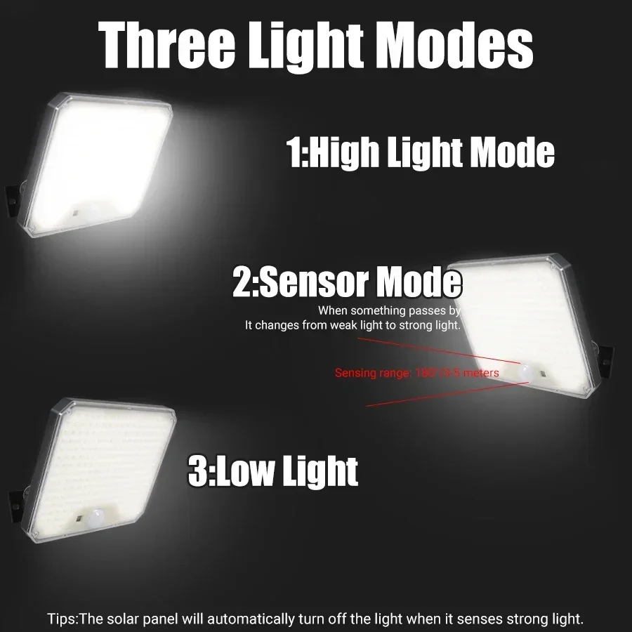 Outdoor 95/226/232 LED Solar Light Remote Control Sensor Street Light Solar Rechargeable Floodlight Garden Decorative Path Lamp