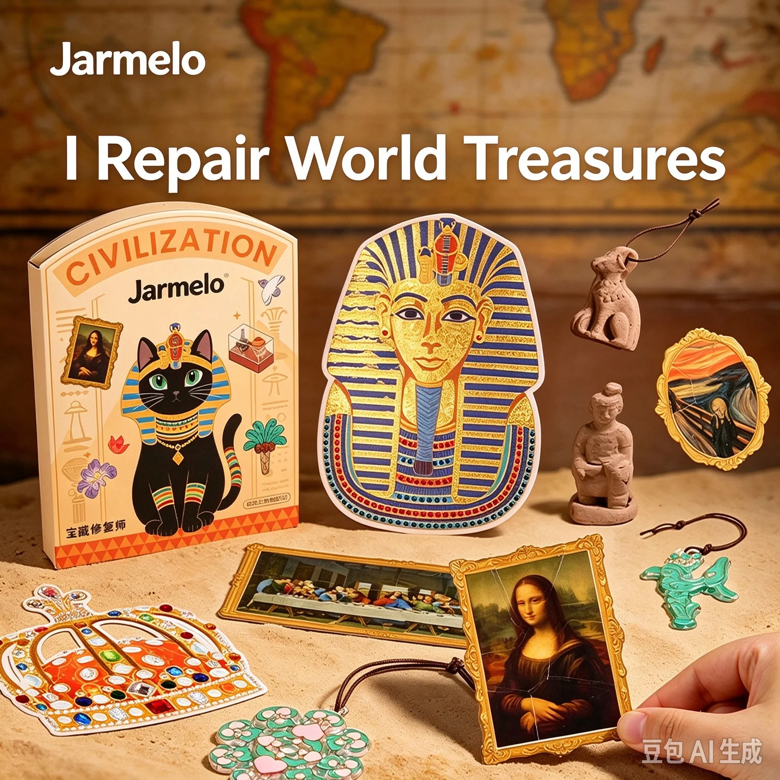DIY Treasure Restorer Kit World Civilization Kids Craft Educational Toy Puzzle Art Supply Quiet Book Handmade Learning Gift 7-14