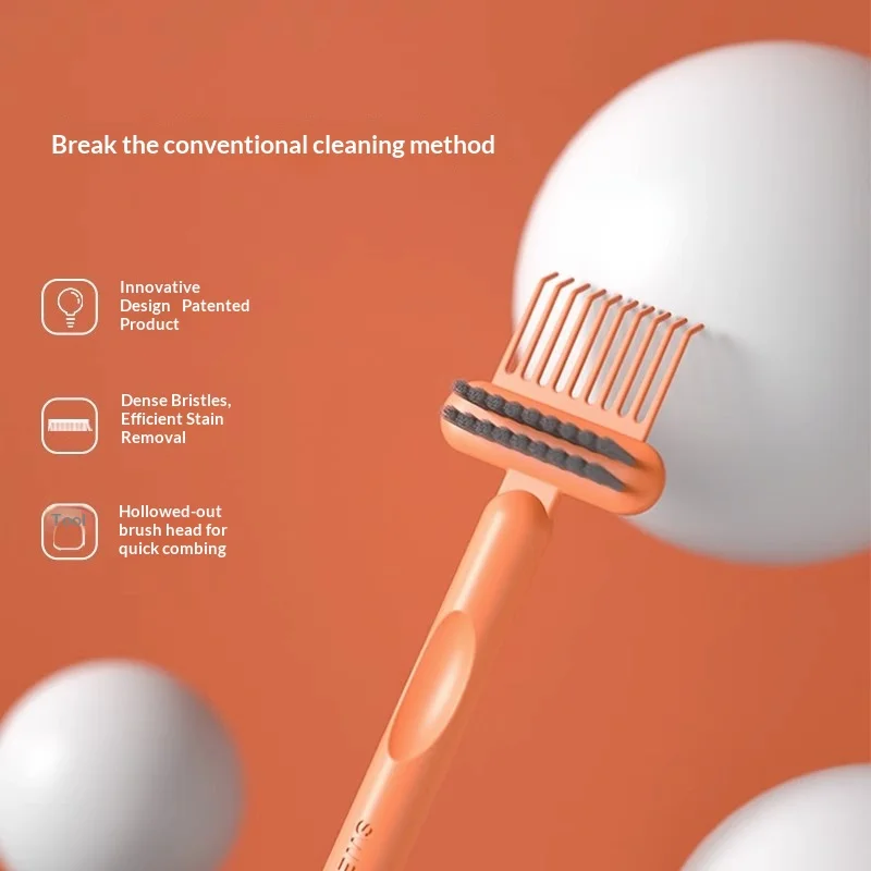 Hair Brush Cleaning Rake 2-in-1 Comb Cleaner Portable Hair Remover Remove Hair Dust Grease Salon Accessory