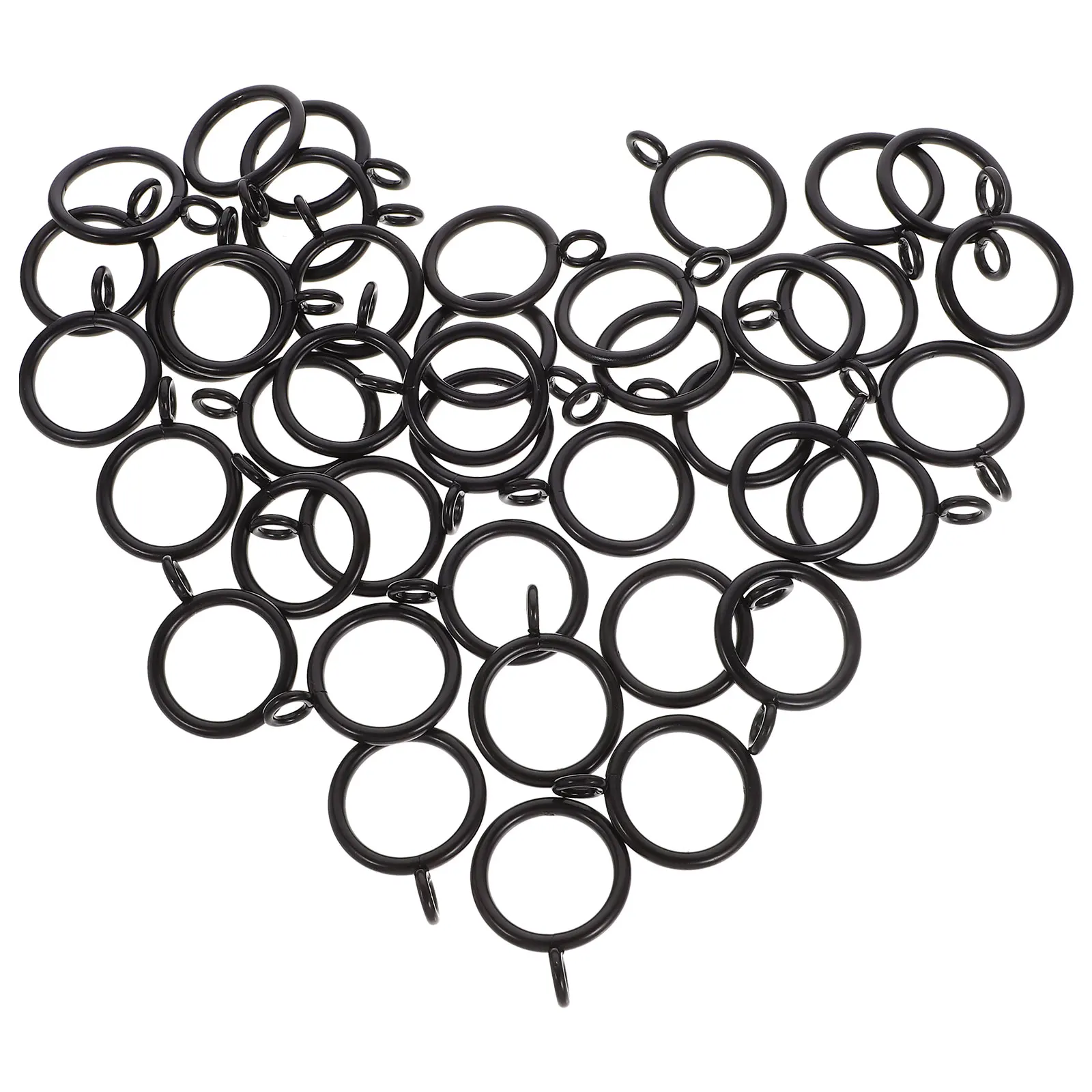 

40pcs Black Curtain Rings Drapery Eyelets Metal Diameter 38mm Fits Rods 25mm Easy Install Stylish Household Decor