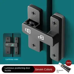 90°/180° Luminous Latch Indoor Metal Door Buckle Bathroom Door Lock Sliding Door Lock Wooden Door Burglar Barn Door Buckle