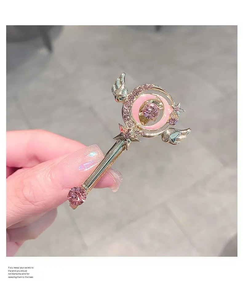 Anime Card Captor SAKURA accessori per capelli Kawaii Girls Magic Wand Hair Clip Cosplay puntelli ali d'angelo copricapo