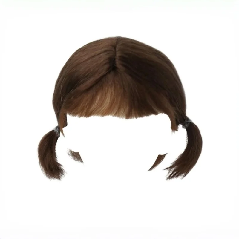 

JD746 Mohair BJD Wigs Short Boy Cut with 2 Playful Ponytails for 1/12 1/8 1/6 OB11 OB24 Lati Yellow YOSD Qbaby Doll Accessories