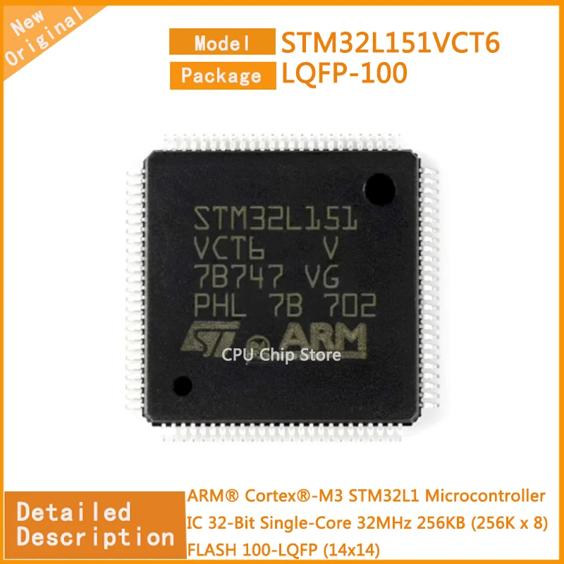5Pcs/Lot  New Original  STM32L151VCT6  STM32L151 Microcontroller IC 32-Bit Single-Core 32MHz 256KB (256K x 8) FLASH 100-LQFP
