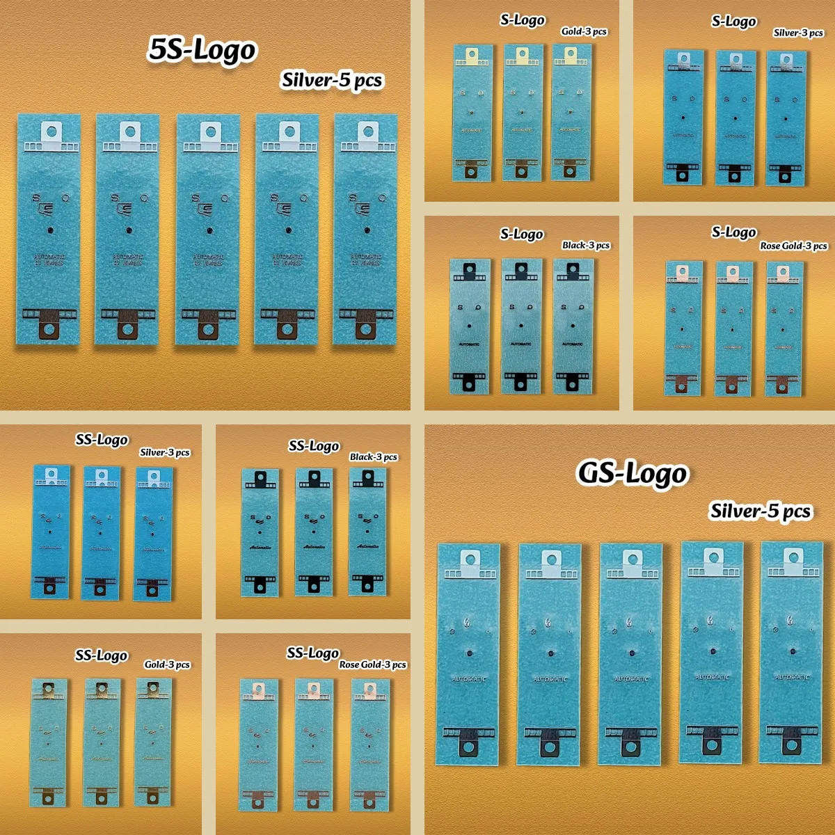 SEI S Logo New 3D metal Logo sticker suitable for 27-30MM flat dial Four color sticker watch modification accessories