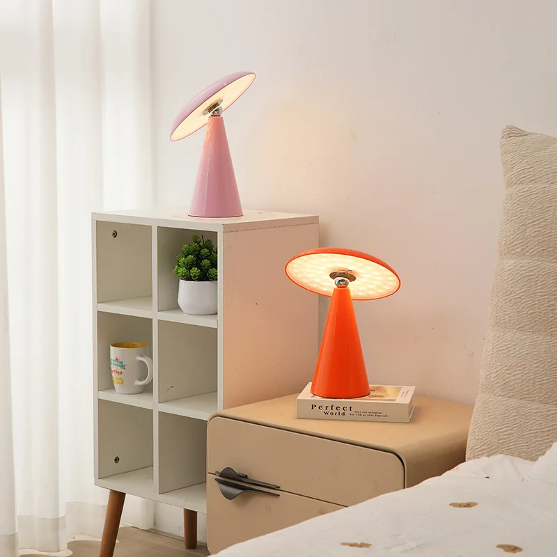 شحن جو مغناطيسي على شكل فطر، غرفة نوم بسيطة بجانب السرير، مصباح مكتبي مزخرف يعمل باللمس #3