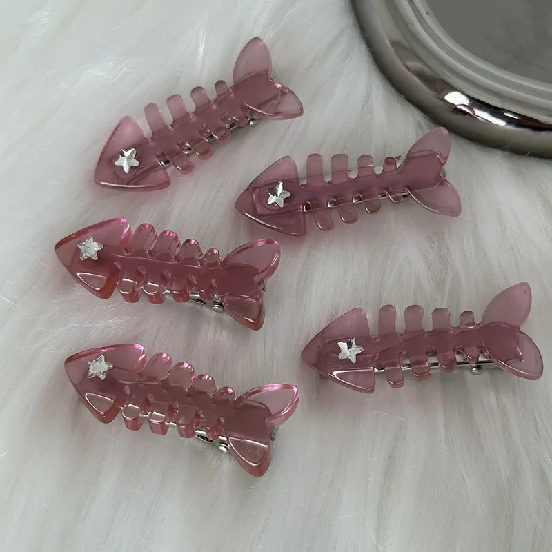 

10/5PCS Fish Barb Hairpin Style Duck Mouth Clip Pink Small Fish Duck Mouth Clip Design Sense Bang Side Clip New Hair Accessories