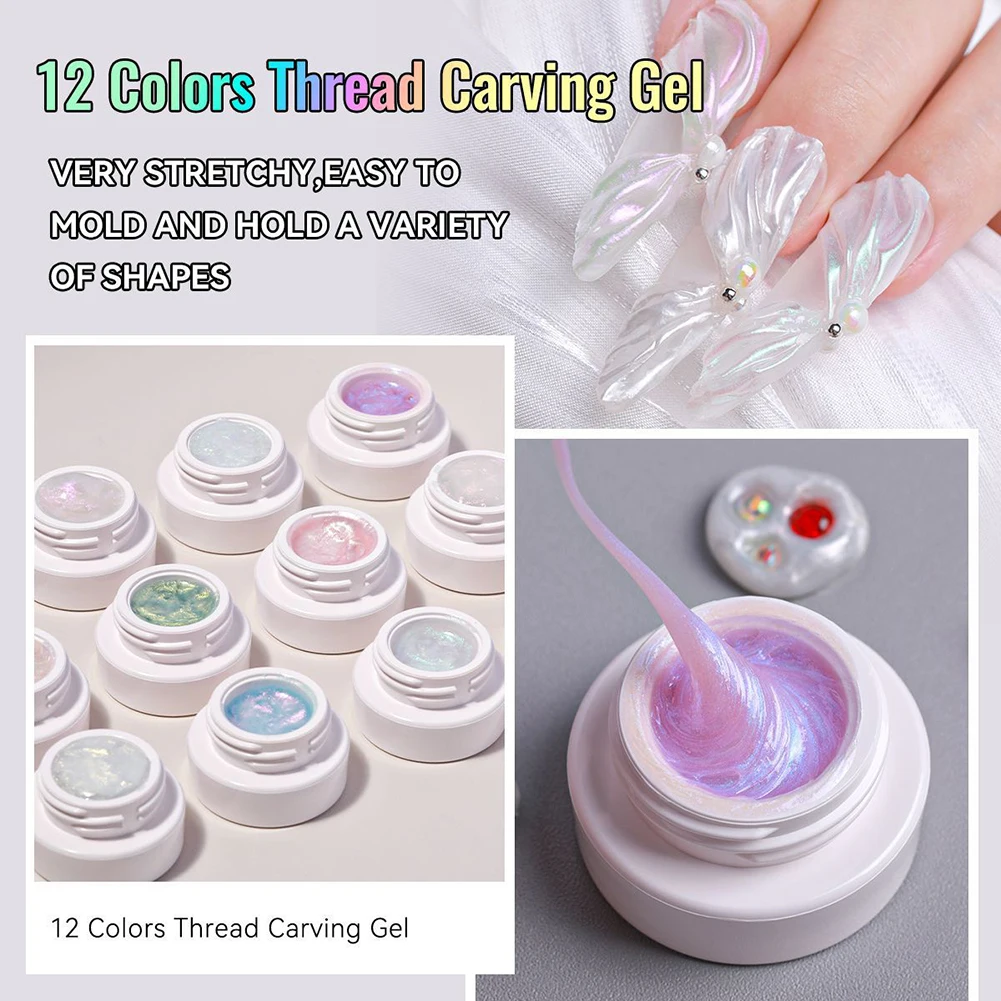 12 Colors 5D Sculpting Gel Embossed Nail Art Polish Soft Modeling Clay Kneading DIY Nail Art Design Sculpting For Nail Lovers