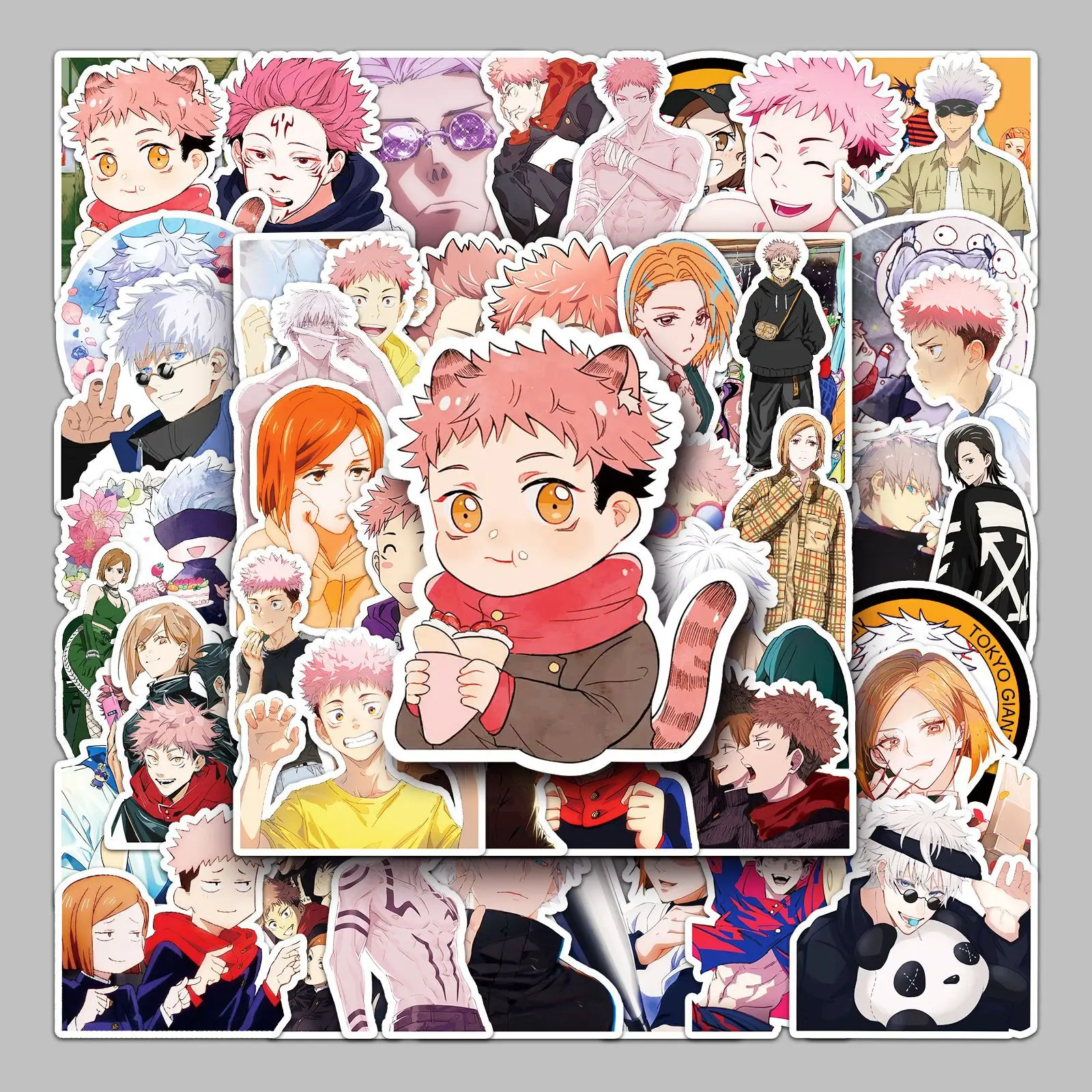 

50pcs Anime Cute Style Jujutsu Kaisen Series Graffiti Stickers Suitable for Helmet Desktop Wall Decoration DIY Sticker Pack