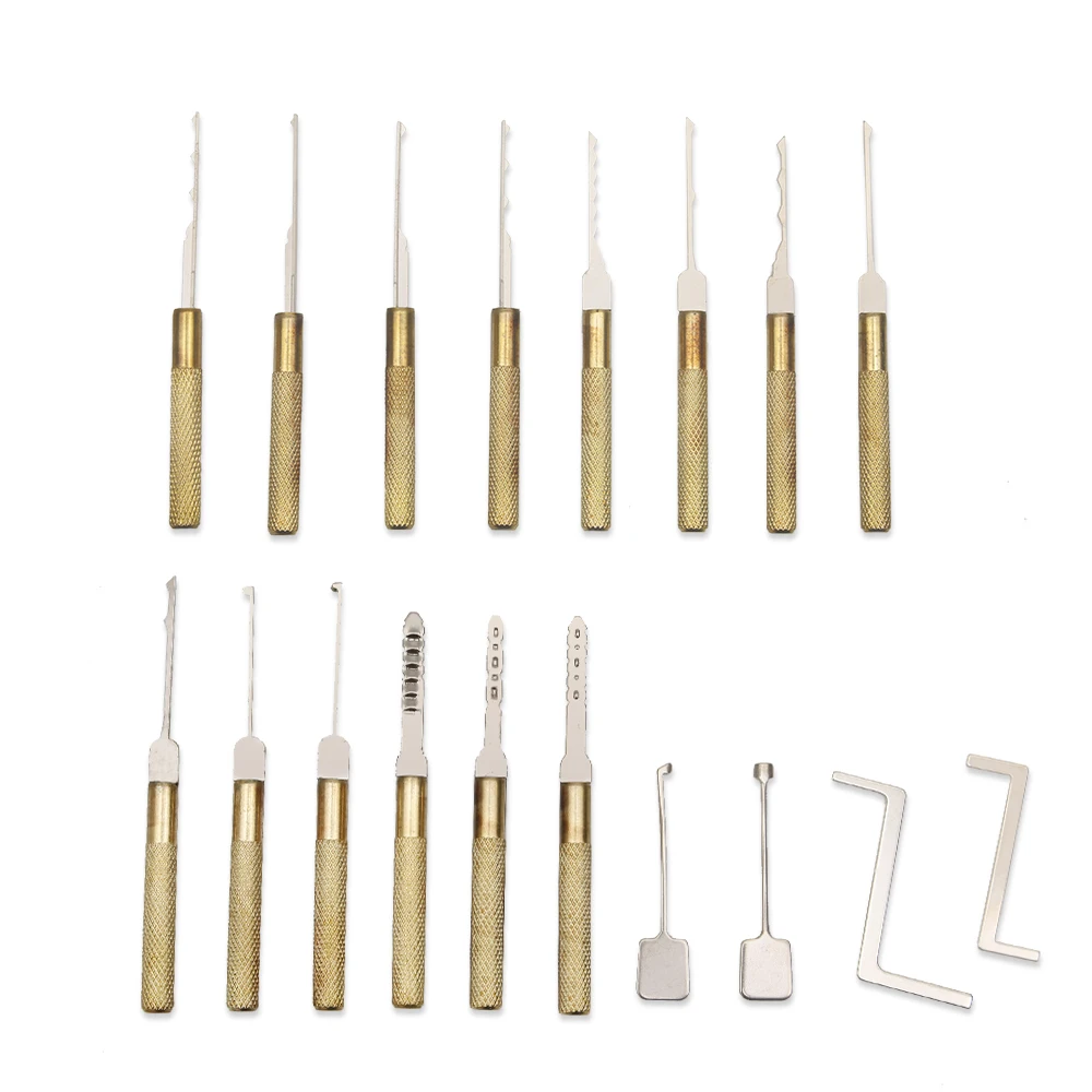 KaBa Lock Civil Lock, juego de herramientas totalmente de acero para principiantes, suministros de cerrajero, herramientas de reparación, 18 Uds.