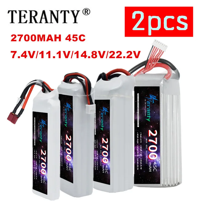 

TERANTY 2S 3S 4S 6S Lipo аккумулятор 2700 мАч 45C 7,4 В 11,1 В 14,8 В 22,2 В аккумулятор для радиоуправляемого автомобиля дрона квадрокоптера лодки 2 шт.