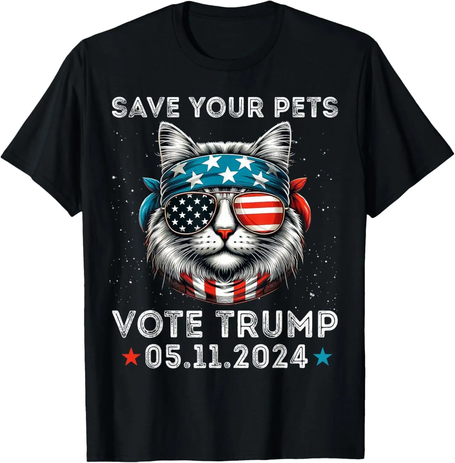 Save Your Pets Vote for Trump US Election 2024 Funny Cat T-Shirt S-5XL