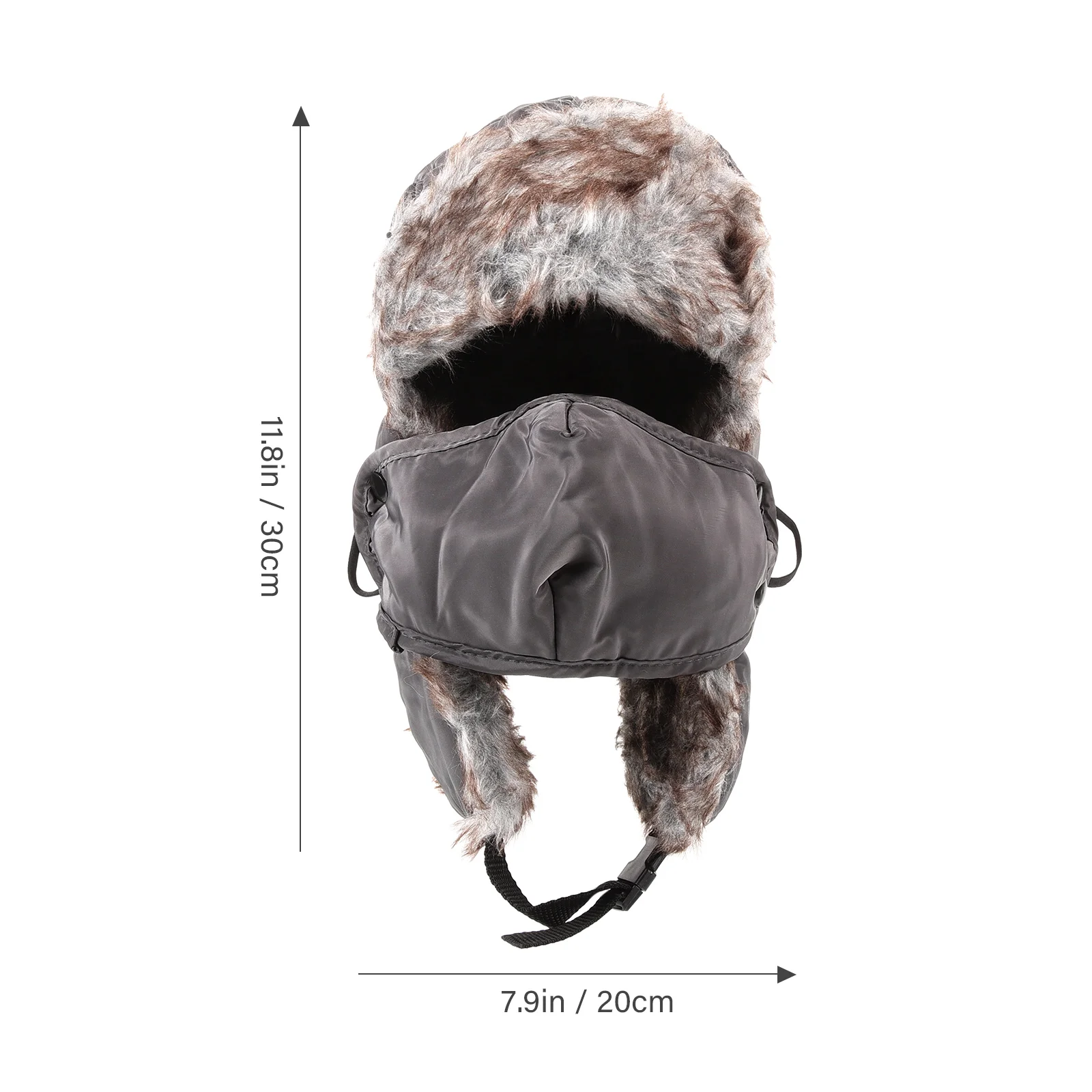 قبعة تزلج للطقس البارد للرجال والنساء، قبعة أذن معزولة حراريًا مع مقاس قابل للتعديل ودفء الرقبة باللون الرمادي