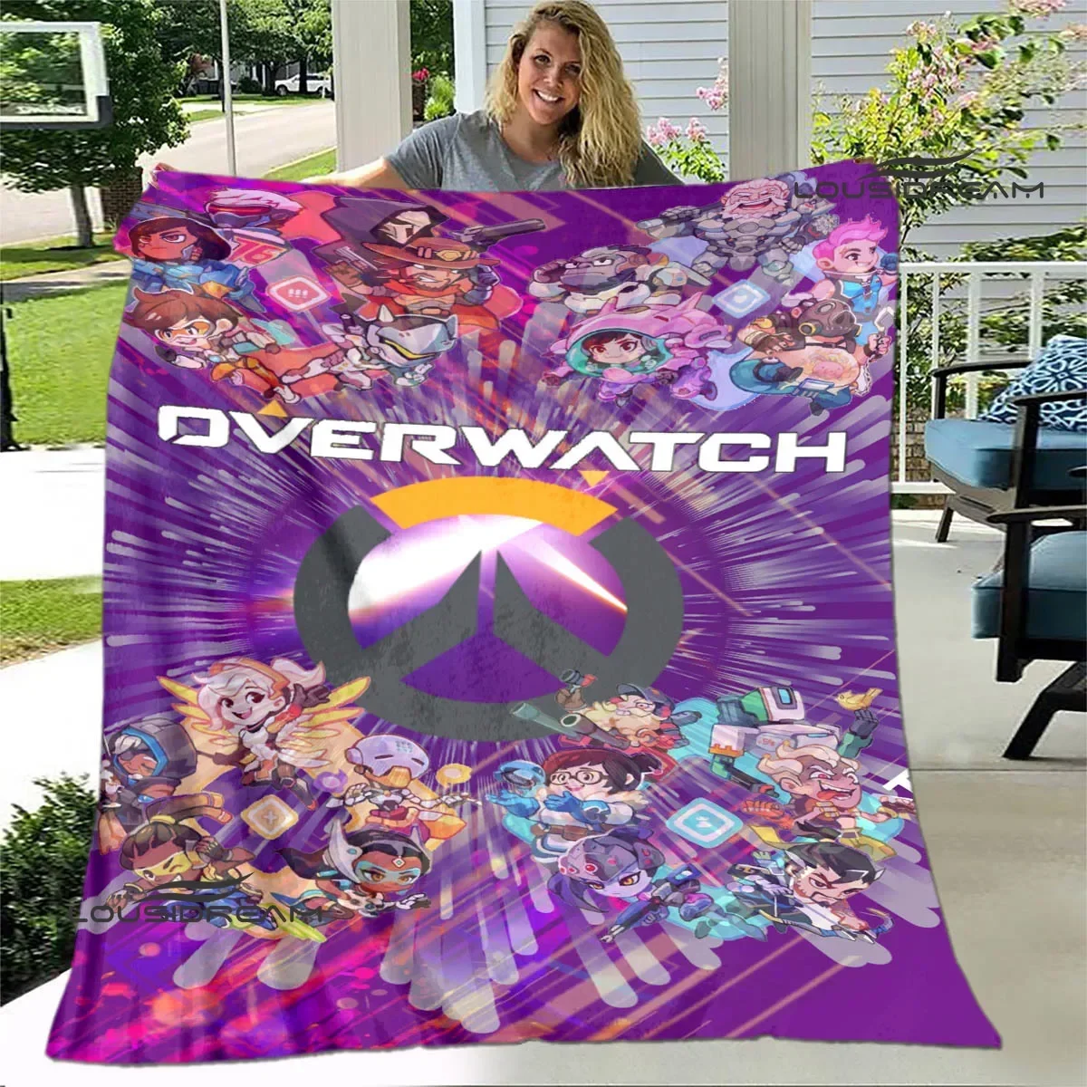 Game Overwatch printed blanket Flange Warm blankets picnic Soft and comfortable cubre cama Birthday Gift