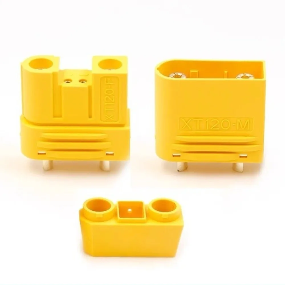 Gold-Plated XT120(2+2) Charging Plug 60A High Current 2+2 Pin Layout Solder Wire Connector with Signal Pin RC Model Parts