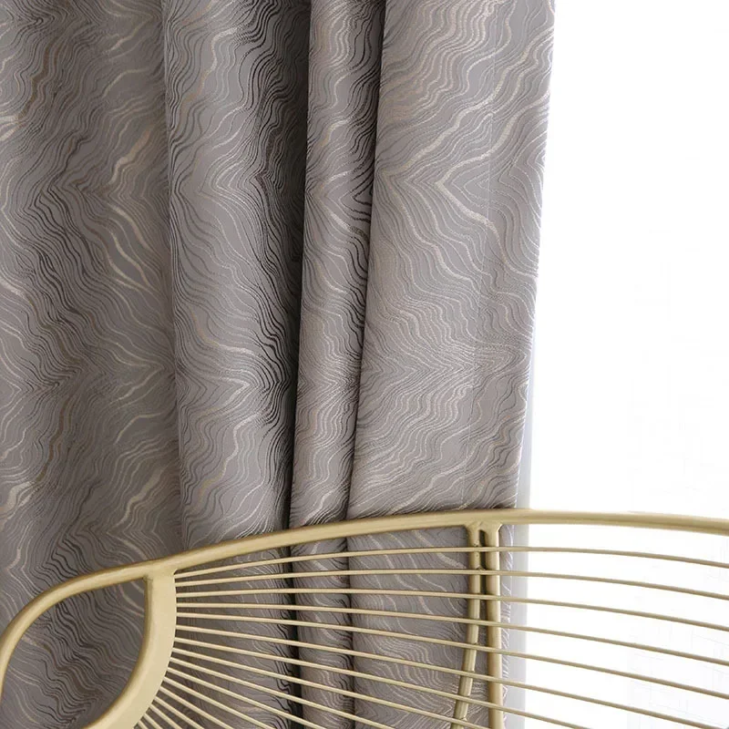 Hall Curtains for Living Room Bedroom High Blackout Windows Decor New Modern Luxury Water Ripple Series Curtain