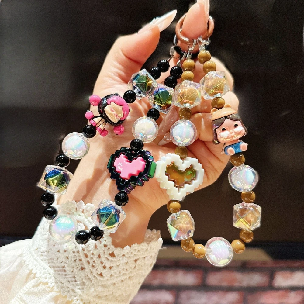 

Kawaii Abubu Anime Mobile Phone Chain, Creative Bag Pendant , Beaded Keychain, Fashion Accessories, Girl Gifts