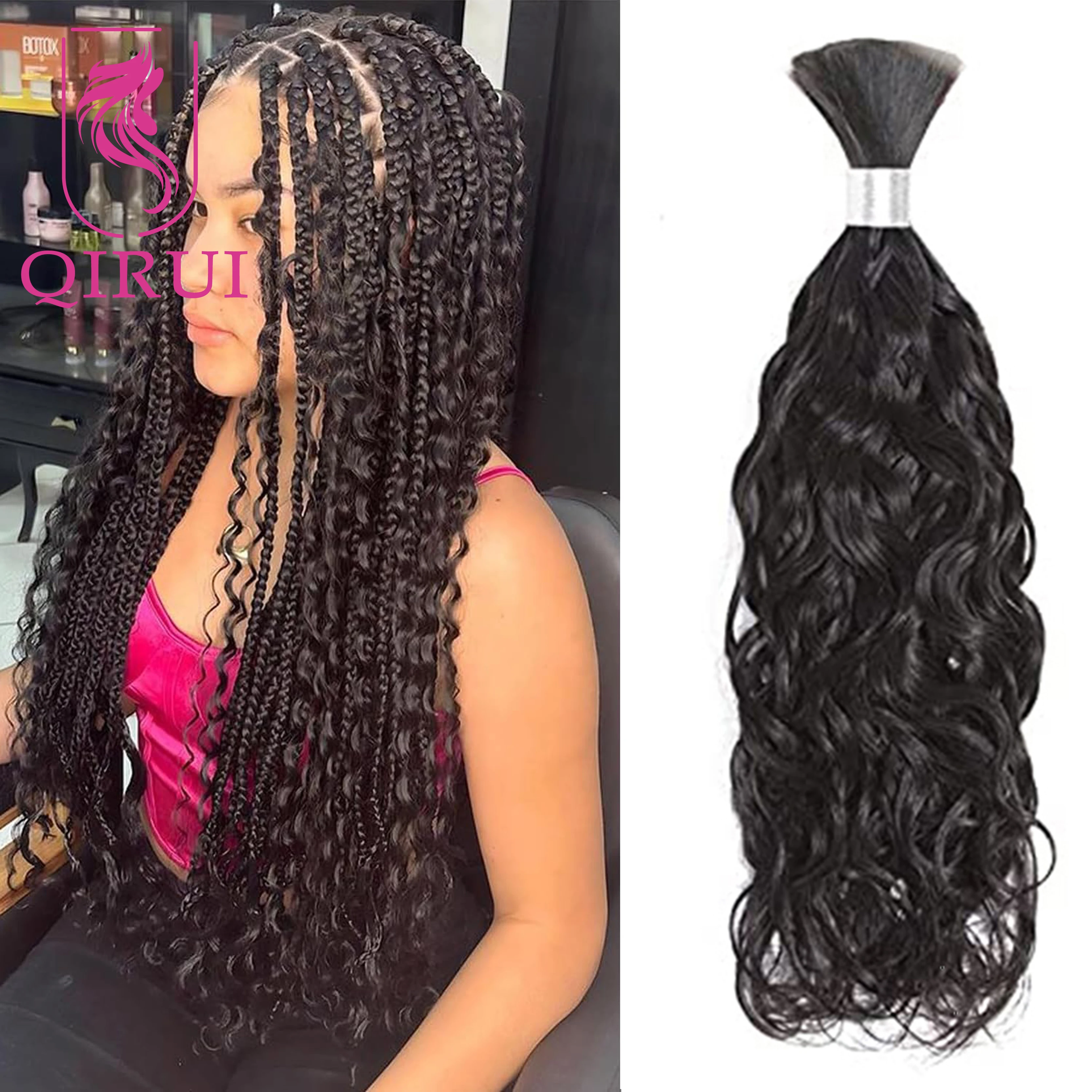 

Bulk Hair For Braiding Human Hair Bouncy Curly Braids Hair Double Drawn Full End Bulk Human Hair Extensions 1/2/3Bundles No Weft