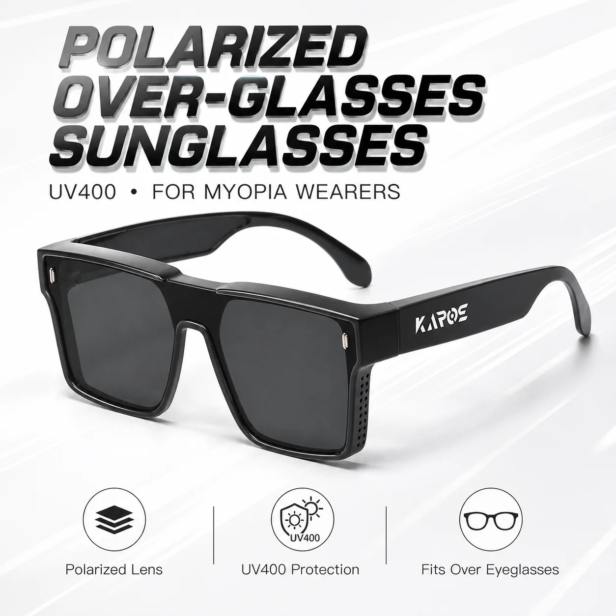 2026 KAROS Polarized Fit Over Sunglasses Men Women UV400 OTG Sun Glasses Over Prescription Eyeglasses for Driving Outdoor Travel