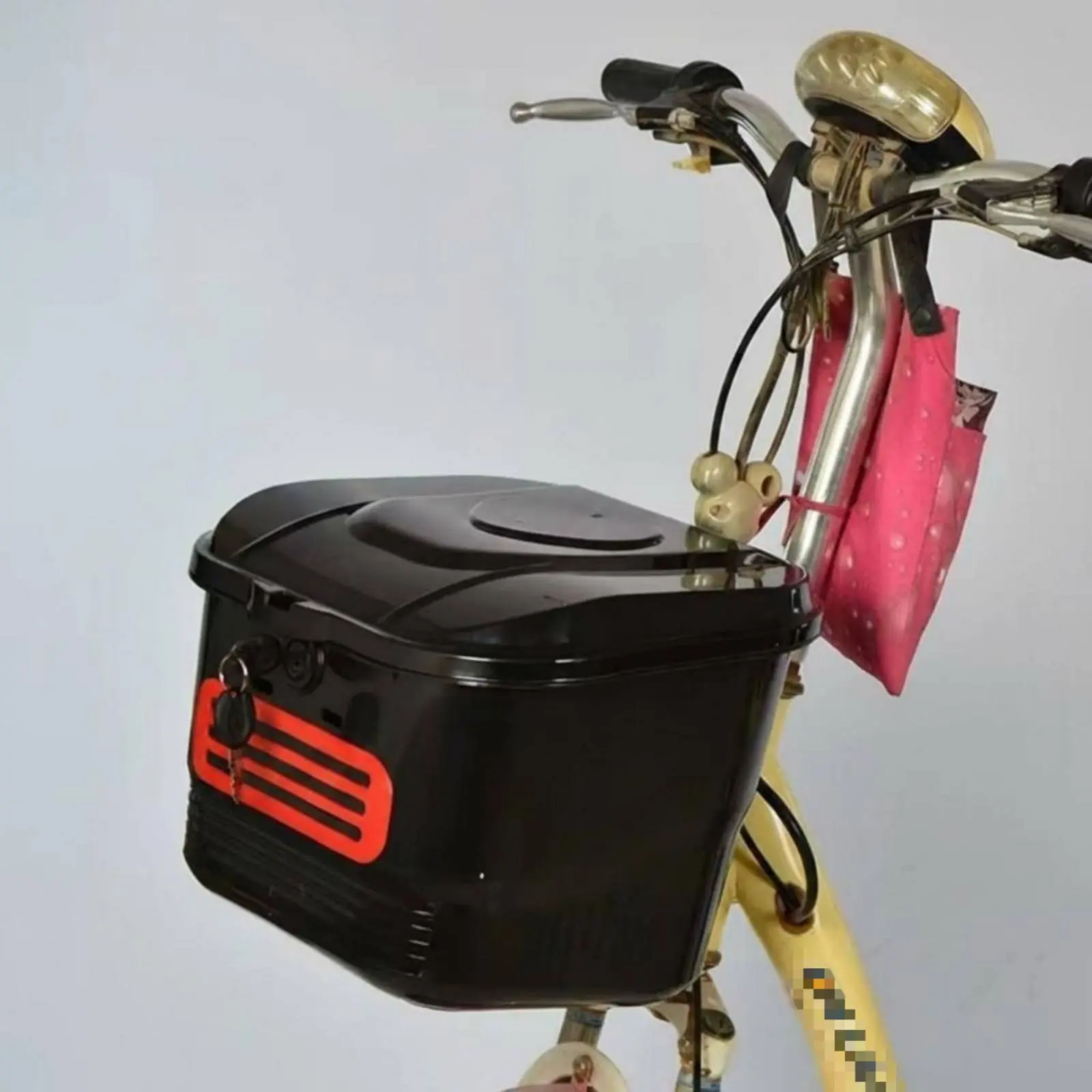 

Lockable Cycle Basket Weather-Resistant Lockable Electric Bicycle Basket Waterproof Bike Box Heavy-Duty Vehicle Accessory