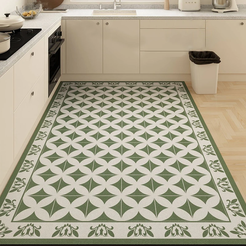 Kitchen Floor Mat Waterproof Large Carpet Pvc Leather Non-slip Oil-proof Foot Mats Home Decoration Rug Alfombra De Cocina 주방 깔개