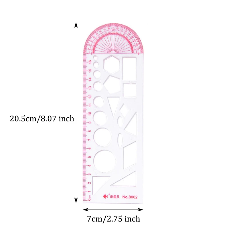 Multifunctional Geometric Ruler,Template Painting Hollow Curve Drawing,Mathematical Drawing Plastics Ruler,Figure Function Ruler