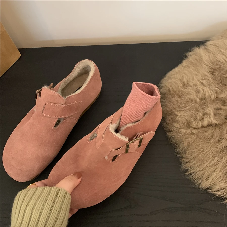 Beige Heeled Sandals Winter Woman Slipper Fur Shoes Black Plush Beige Heeled Sandals Shoes Winter Woman Slipper Fur Flip Flops B