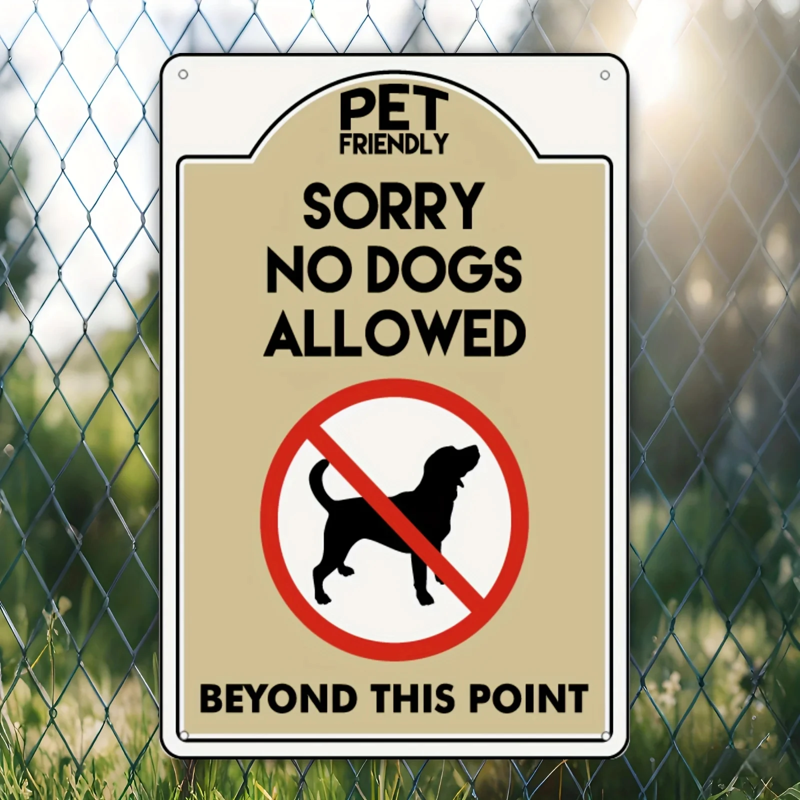 2D Flat Sign, 1 Piece, Pet-Friendly, Sorry, Dogs Are Not Allowed, Metal Sign, Park, Commercial Entrance - 