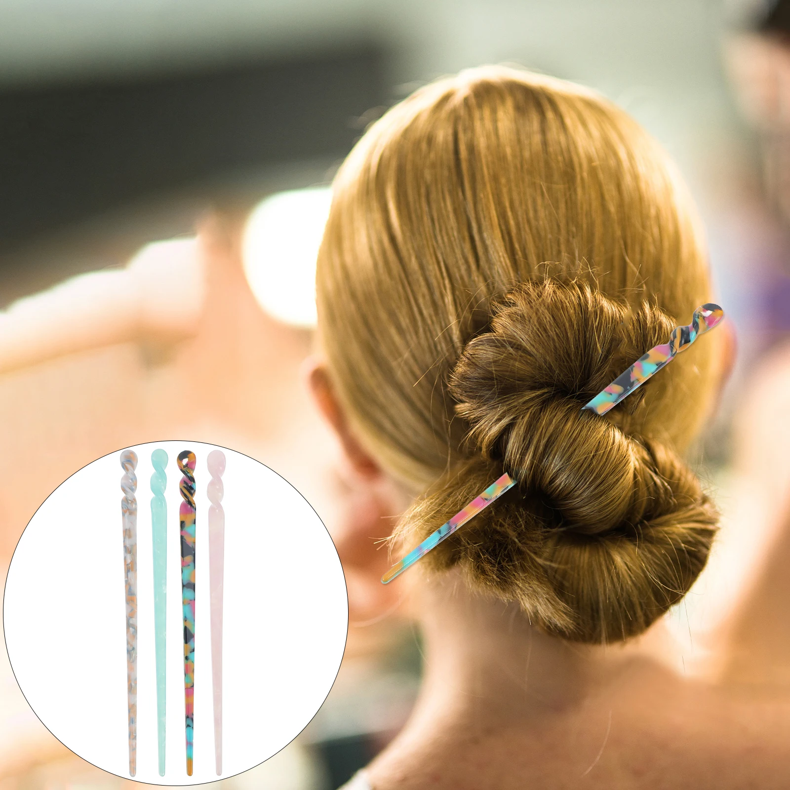 

4pcs Vintage Chinese Hair Chopsticks Elegant Hair Sticks For Women Chignon Decor Party Prom Daily Use Smooth Edges