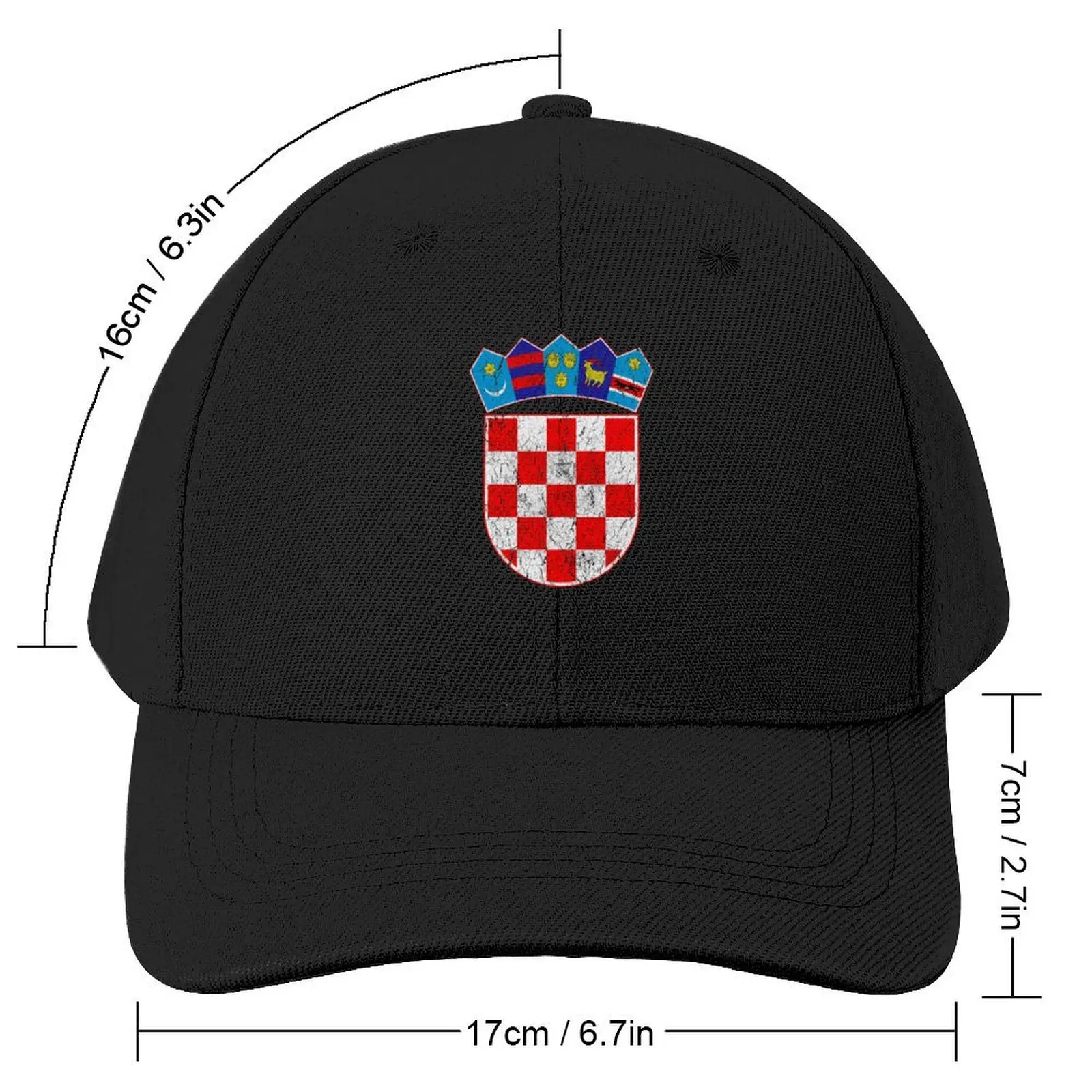 Vintage Croatia Croatian Flag - Hrvatska Sahovnica Baseball Cap Fashion Beach Beach Outing Men's Women's