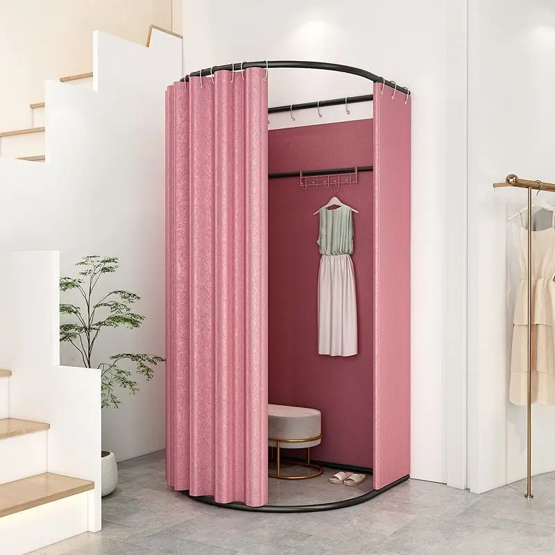 Clothing stores, shopping malls, mobile fitting rooms, door curtains, changing rooms, display racks, convenient floor-to-ceiling