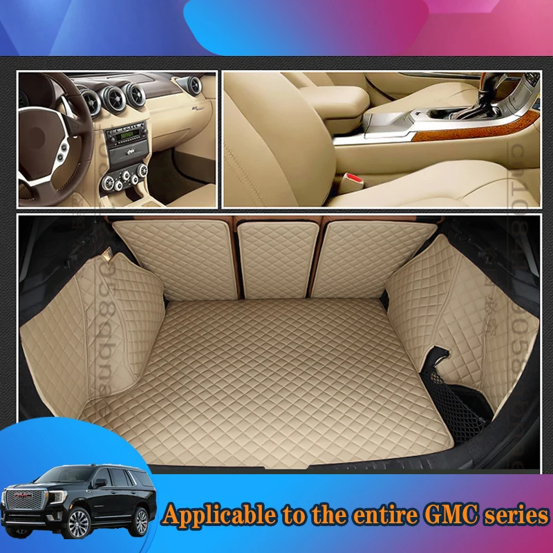 WZBWZX Luxury Custom Diamond Leather Car Trunk Mat For GMC All Models Yukon Jimmy Granite ENVOY ACADIA TERRAIN Auto Accessories