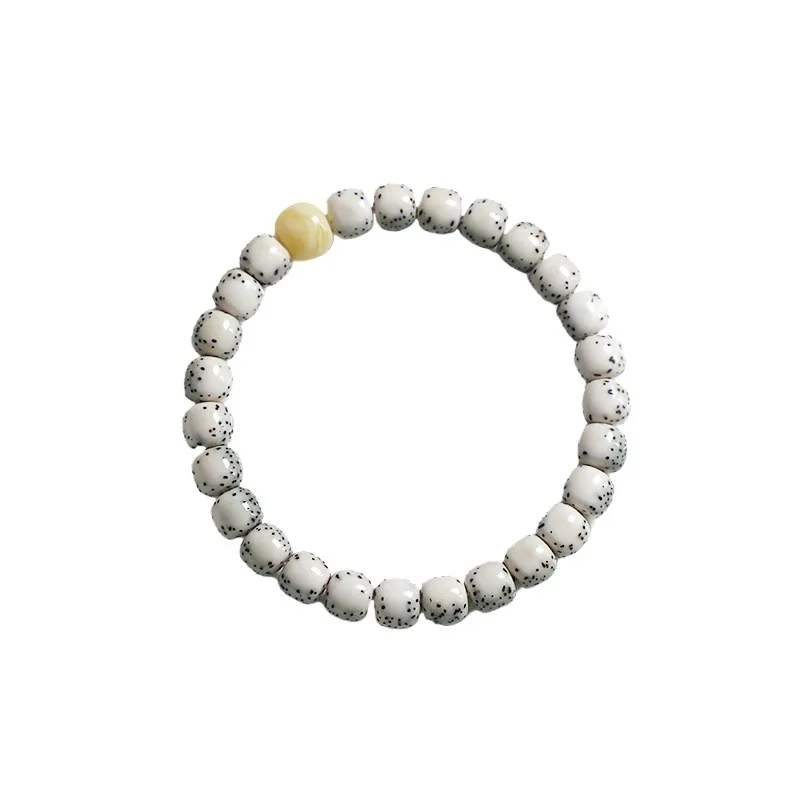 Stone jade material Star Moon Bodhi bracelet original ecological puffer fish half wall large white men and women single circle