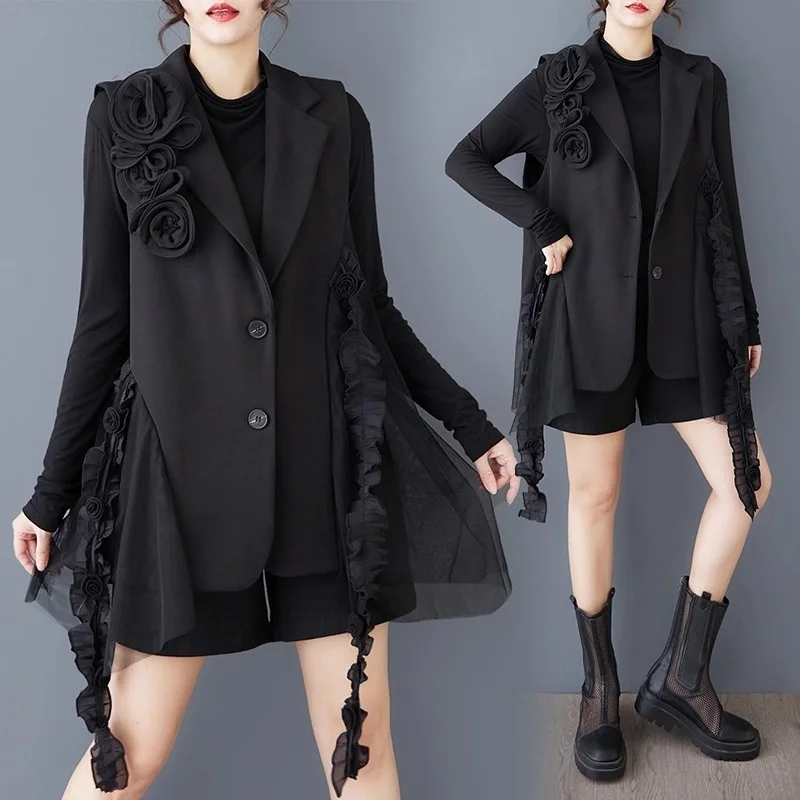 

Oversized Double Breasted Blazer Jacket for Women Vest Coat, Loose Fit Spring Autumn Fashion Outerwear Designer Inspired w1767