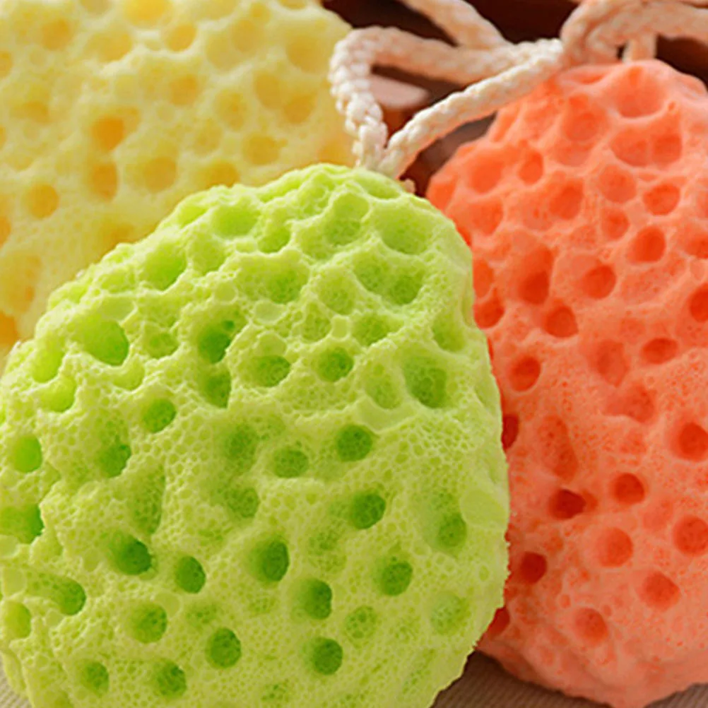 

3Pcs Honeycomb Bath Sponge Shower Brush Exfoliating Hanging Rope Safe for Adults Bath Sponge Shower Brush