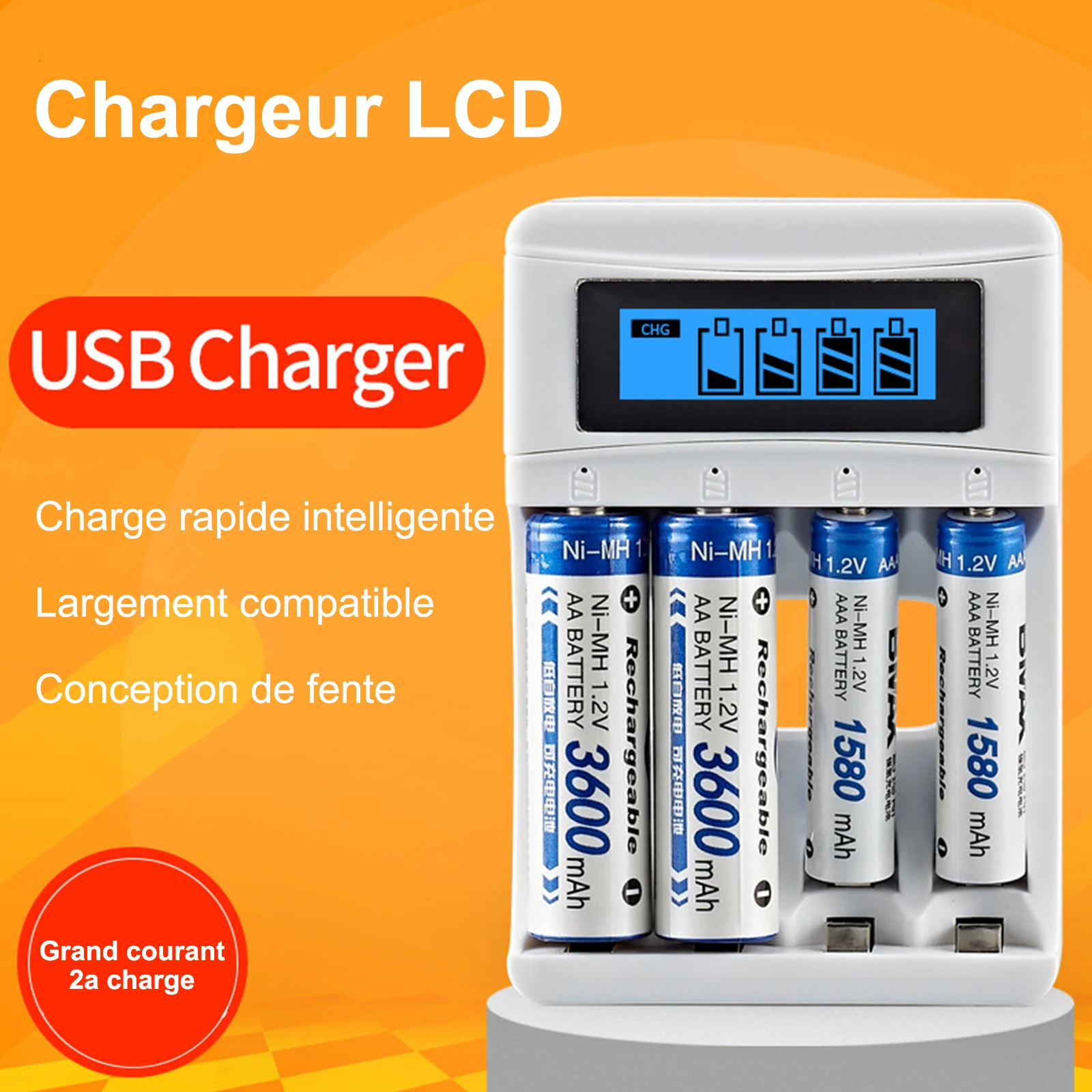 4 Slots Battery Cha…