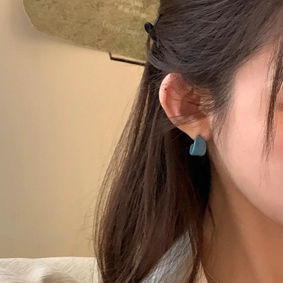 Stud Earrings Candy Color Enamel Tassel Dainty Elegant Lightweight Alloy Petite Versatile Everyday Jewelry Women