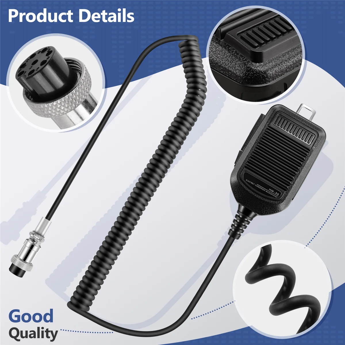 HM-36 Main Haut-Parleur Mic iler pour ICOM Radio IC-718 IC-78 IC-765 IC-761 IC-7200 IC-7600