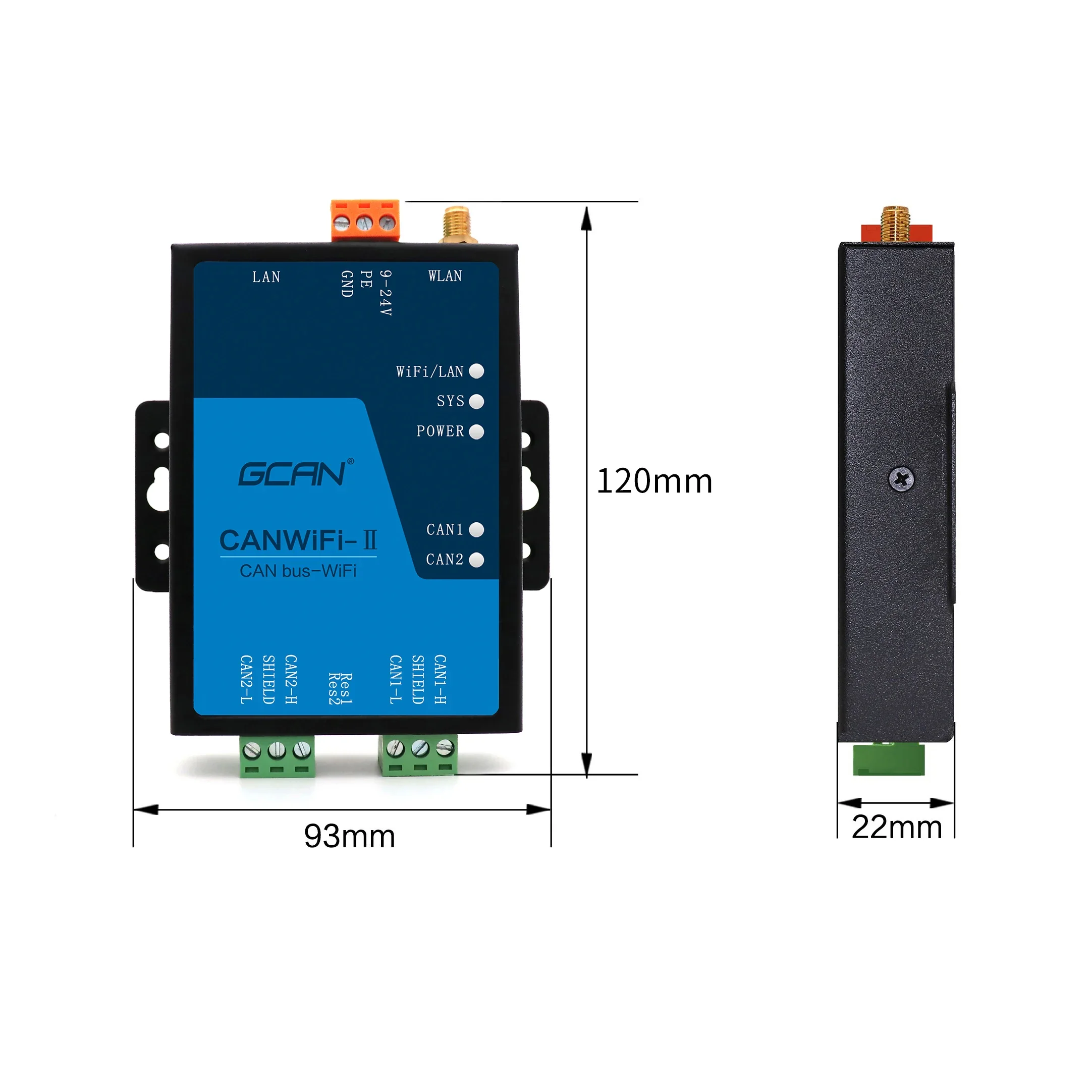 GCAN-211 Wifi To Can Converter Realize The Mutual Transmission Of Canbus Data And Wifi Data With TCP Protocol