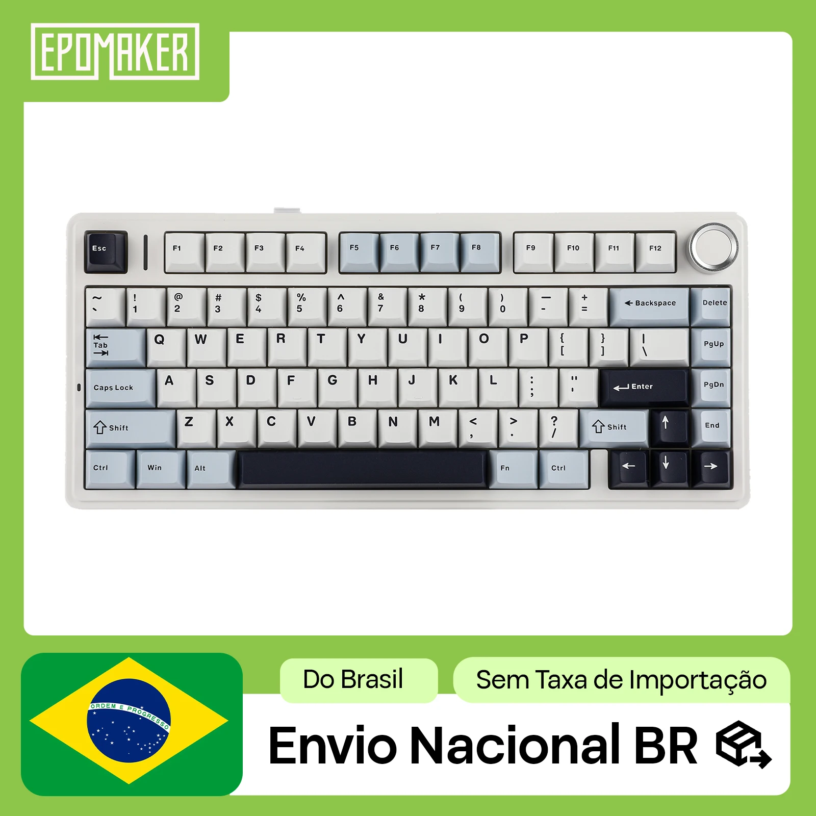 EPOMAKER x AULA F75 Teclado Mecânico Com Fio Sem Fio Bluetooth 2.4G com Layout ANSI de 75% Hot-Swap Compatível com Mac/Win