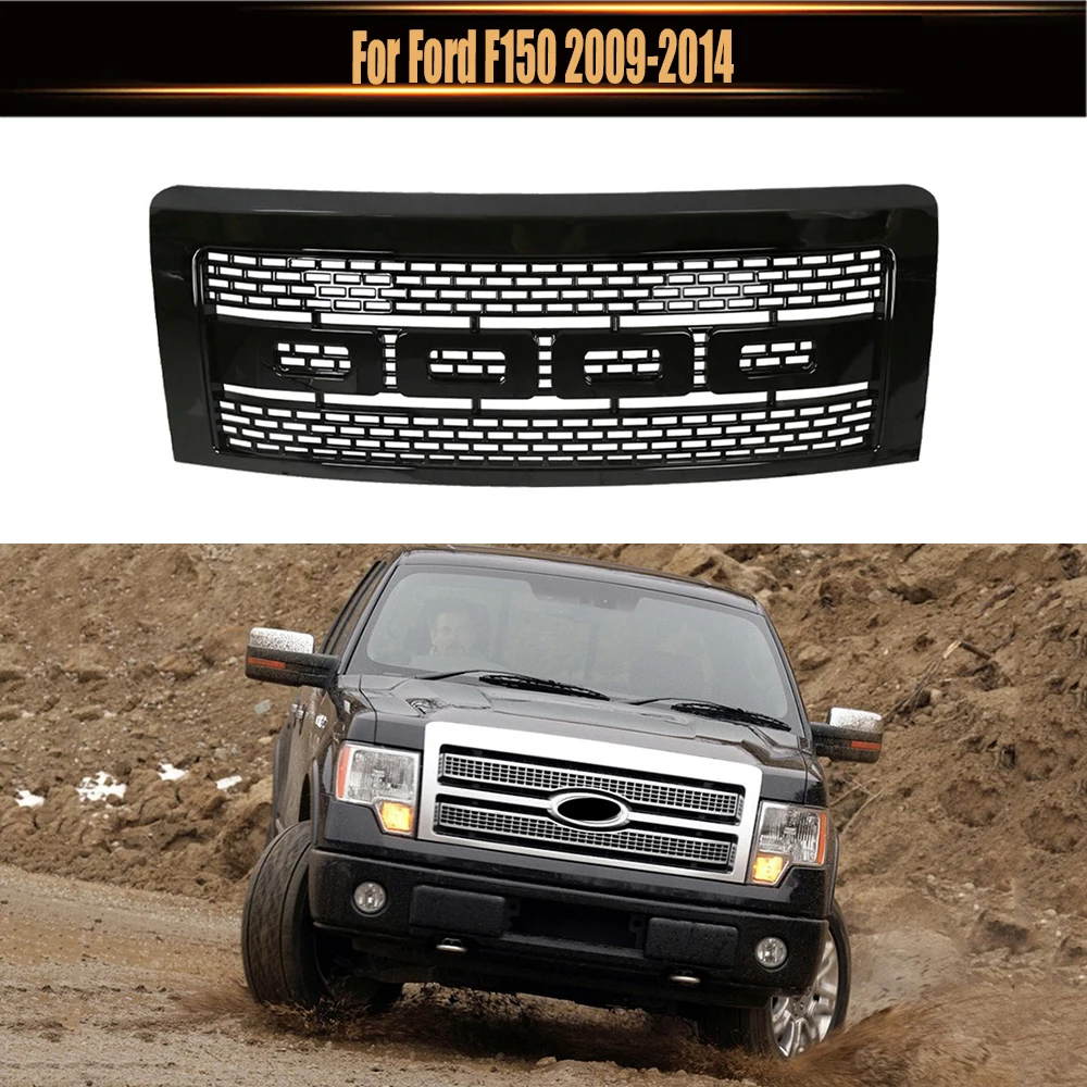 

Car Mesh Cover Racing Grill Upgrade Bumper Grills Modified Pickup Parts Front Raptor Hood Grille For Ford F150 2009-2014