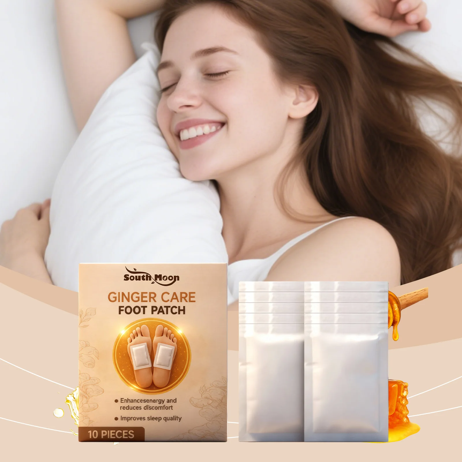 Ginger Care Foot Patches Daily Care, Moisturizing and Massaging Foot Skin, Gentle, Comfortable, and Skin-Friendly