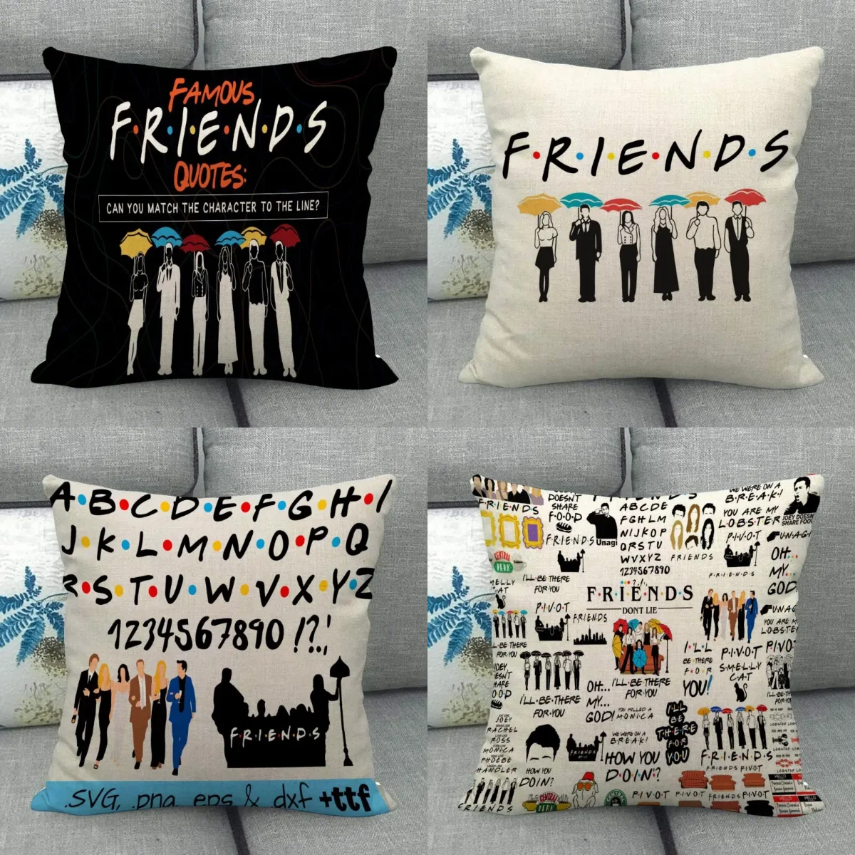 Fashion Friends TV Pillowcase Bedroom Home Decorative Cover 45x45cm Square Pillow Cases Cotton Linen Fabric No Fade WJY12.25