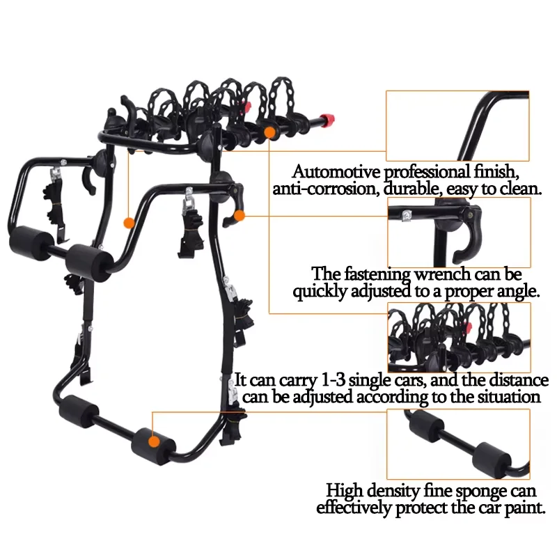 Outdoor travel bicycle rack Car trunk Steel bicycle rack