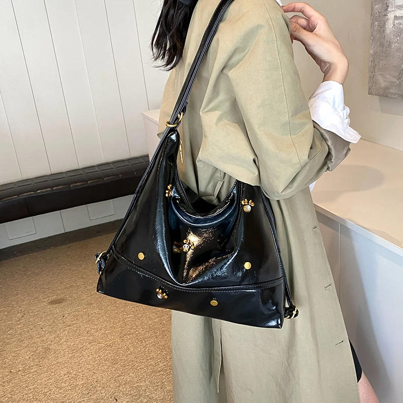 New Trendy Large Capacity Shopper Travel Handbag Causal Style PU Leather Female Shoulder Bag Ladies Hobo Bag Women Tote Bag