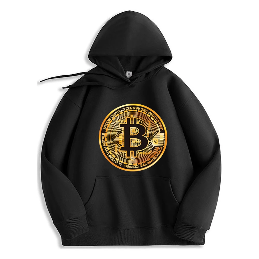 

Plan B Bitcoin BTC Crypto Currency Graphic Hoodie Polyester Fiber Long Sleeve Luxury Design Clothes Leisure